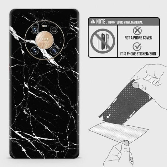 Huawei Mate 40 Back Skin - Design 6 - Trendy Black Marble Skin Wrap Back Sticker