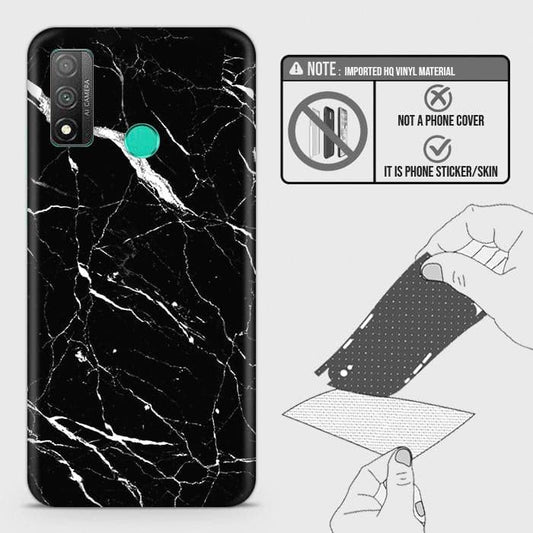 Huawei P smart 2020 Back Skin - Design 6 - Trendy Black Marble Skin Wrap Back Sticker