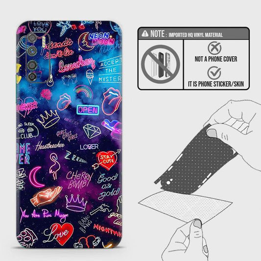 Infinix Note 7 Lite Back Skin - Design 1 - Neon Galaxy Skin Wrap Back Sticker