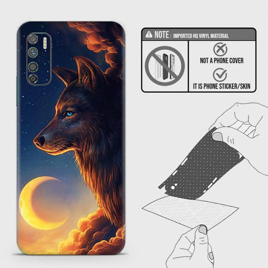 Infinix Note 7 Lite Back Skin - Design 5 - Mighty Wolf Skin Wrap Back Sticker