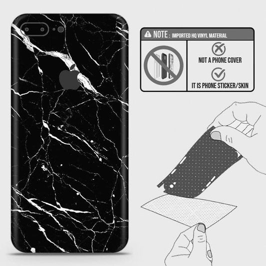 iPhone 8 Plus / 7 Plus Back Skin - Design 6 - Trendy Black Marble Skin Wrap Back Sticker