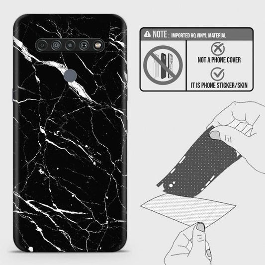 LG K61 Back Skin - Design 6 - Trendy Black Marble Skin Wrap Back Sticker