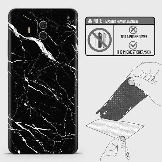 Huawei Mate 10 Back Skin - Design 6 - Trendy Black Marble Skin Wrap Back Sticker