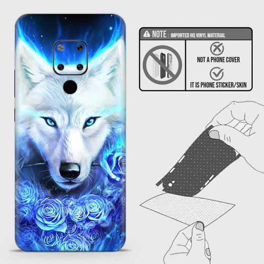 Huawei Mate 20 Back Skin - Design 2 - Vintage Galaxy Wolf Skin Wrap Back Sticker