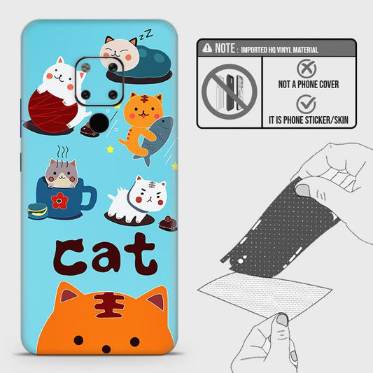 Huawei Mate 20 Back Skin - Design 3 - Cute Lazy Cate Skin Wrap Back Sticker
