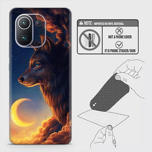 Xiaomi Mi 11 Pro Back Skin - Design 5 - Mighty Wolf Skin Wrap Back Sticker Without Sides