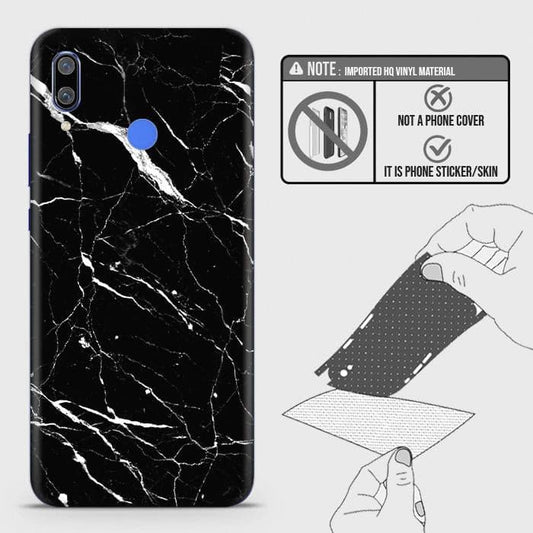 Huawei Nova 3 Back Skin - Design 6 - Trendy Black Marble Skin Wrap Back Sticker