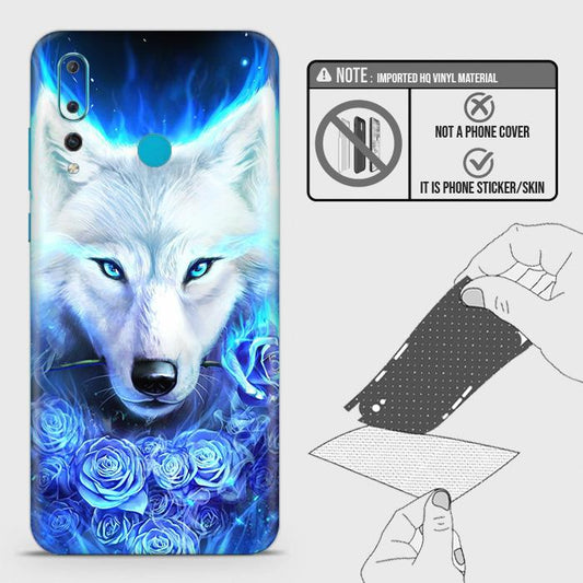Huawei Nova 4 Back Skin - Design 2 - Vintage Galaxy Wolf Skin Wrap Back Sticker