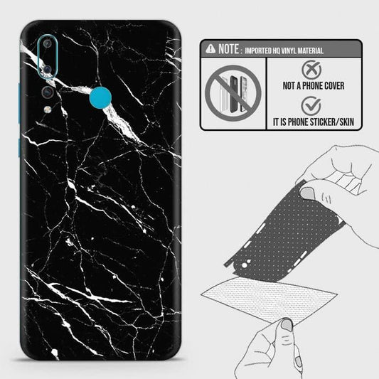 Huawei Nova 4 Back Skin - Design 6 - Trendy Black Marble Skin Wrap Back Sticker