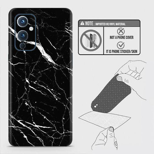 OnePlus 9 Back Skin - Design 6 - Trendy Black Marble Skin Wrap Back Sticker Without Sides