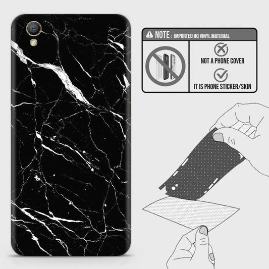 Oppo A37 Back Skin - Design 6 - Trendy Black Marble Skin Wrap Back Sticker