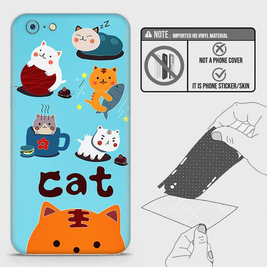 Oppo A71 Back Skin - Design 3 - Cute Lazy Cate Skin Wrap Back Sticker