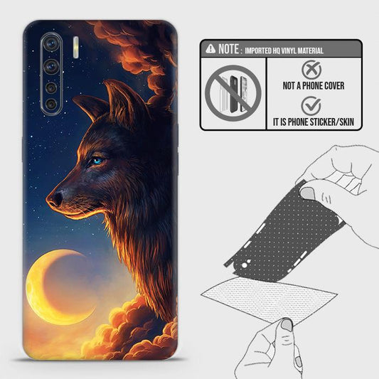 Oppo F15 Back Skin - Design 5 - Mighty Wolf Skin Wrap Back Sticker