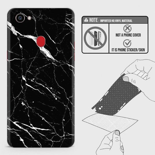 Oppo F7 Back Skin - Design 6 - Trendy Black Marble Skin Wrap Back Sticker