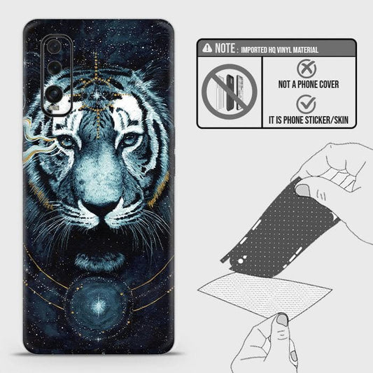 Oppo Find X2 Back Skin - Design 4 - Vintage Galaxy Tiger Skin Wrap Back Sticker