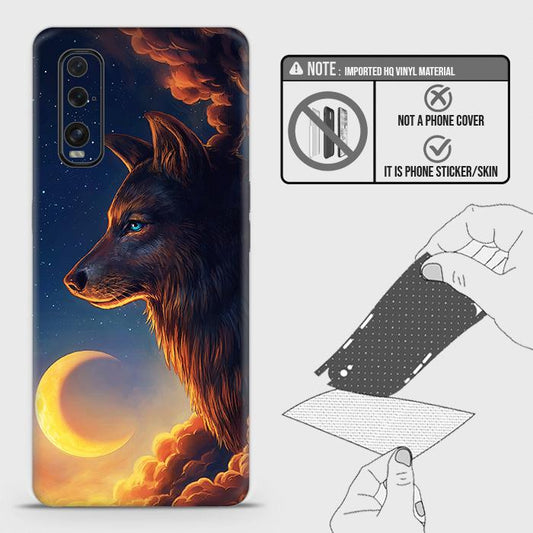 Oppo Find X2 Back Skin - Design 5 - Mighty Wolf Skin Wrap Back Sticker