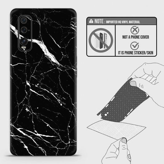 Oppo Find X2 Back Skin - Design 6 - Trendy Black Marble Skin Wrap Back Sticker
