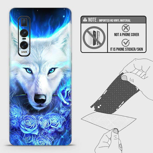 Oppo Find X2 Pro Back Skin - Design 2 - Vintage Galaxy Wolf Skin Wrap Back Sticker
