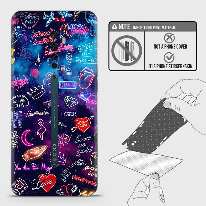 Oppo Reno 2 Back Skin - Design 1 - Neon Galaxy Skin Wrap Back Sticker