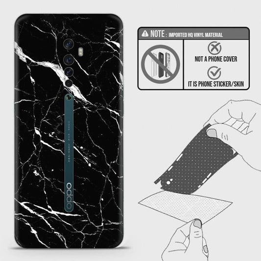 Oppo Reno 2 Back Skin - Design 6 - Trendy Black Marble Skin Wrap Back Sticker