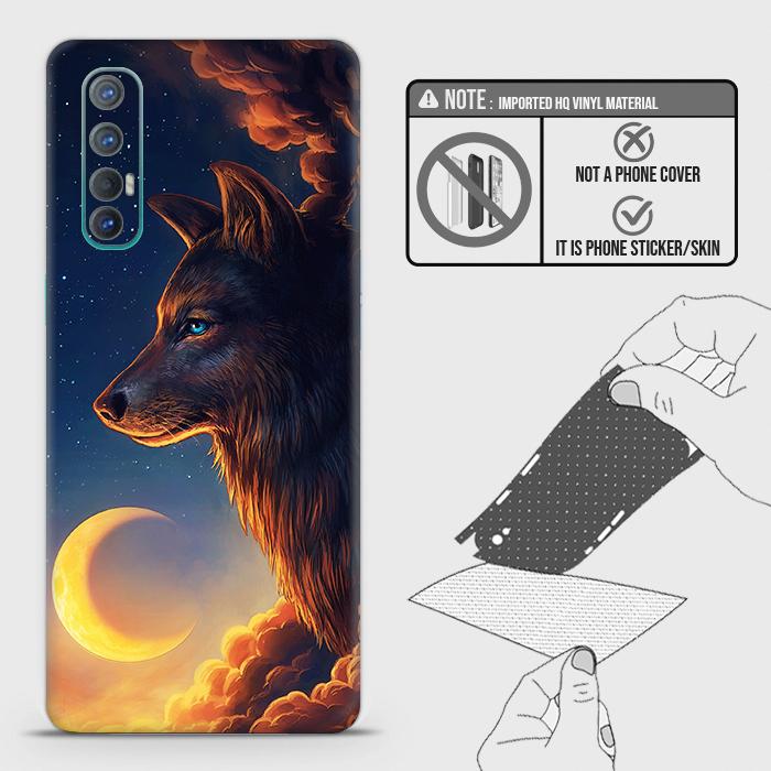 Oppo Reno 3 Pro 5G Back Skin - Design 5 - Mighty Wolf Skin Wrap Back Sticker