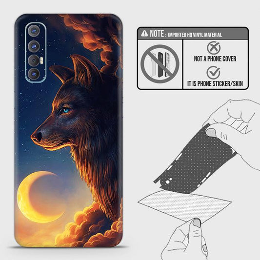 Oppo Reno 3 Pro Back Skin - Design 5 - Mighty Wolf Skin Wrap Back Sticker