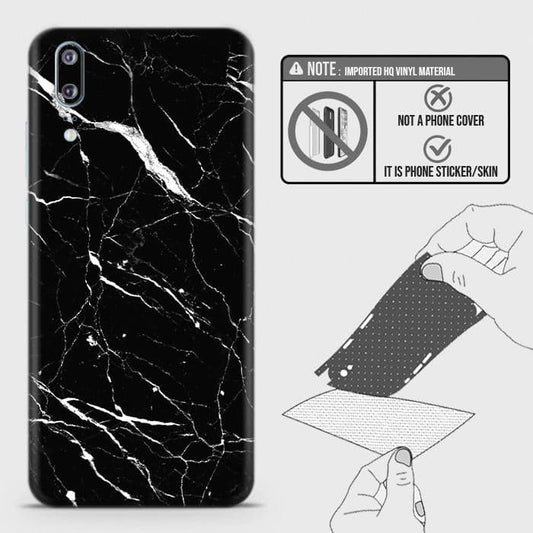 Huawei P20 Back Skin - Design 6 - Trendy Black Marble Skin Wrap Back Sticker