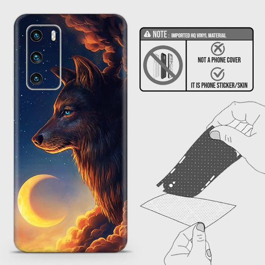 Huawei P40 Back Skin - Design 5 - Mighty Wolf Skin Wrap Back Sticker