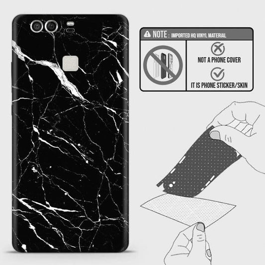 Huawei P9 Back Skin - Design 6 - Trendy Black Marble Skin Wrap Back Sticker