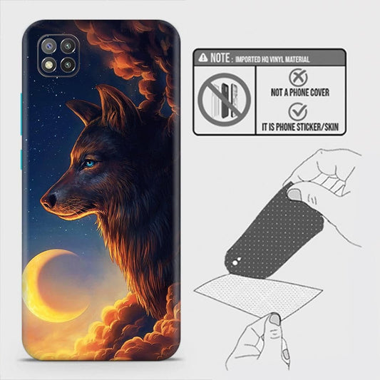 Xiaomi Poco C3 Back Skin - Design 5 - Mighty Wolf Skin Wrap Back Sticker Without Sides