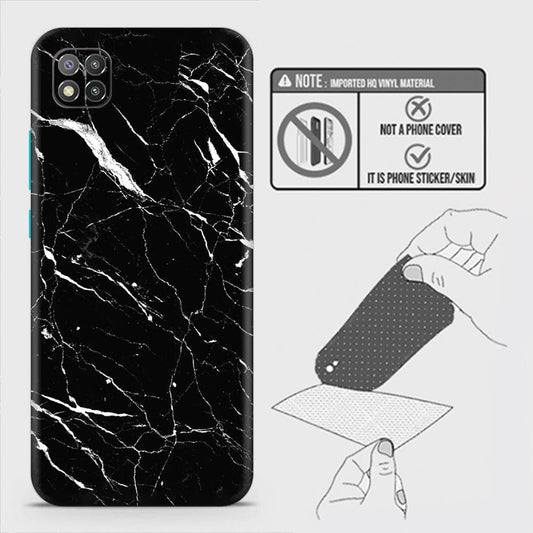 Xiaomi Poco C3 Back Skin - Design 6 - Trendy Black Marble Skin Wrap Back Sticker Without Sides