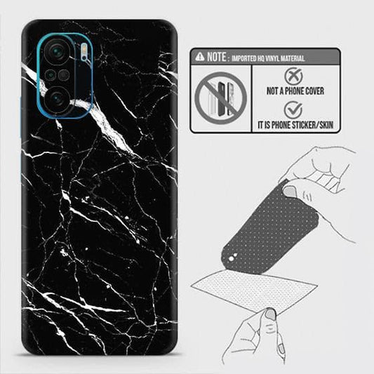 Xiaomi Poco F3 Back Skin - Design 6 - Trendy Black Marble Skin Wrap Back Sticker Without Sides