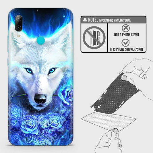 Huawei P smart 2019 Back Skin - Design 2 - Vintage Galaxy Wolf Skin Wrap Back Sticker