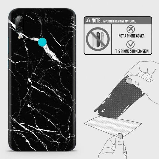 Huawei P smart 2019 Back Skin - Design 6 - Trendy Black Marble Skin Wrap Back Sticker