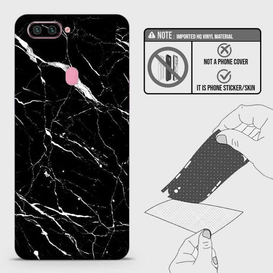 Oppo R15 Back Skin - Design 6 - Trendy Black Marble Skin Wrap Back Sticker