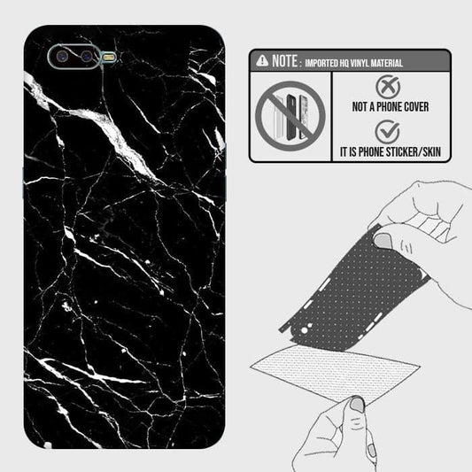 Oppo R15x Back Skin - Design 6 - Trendy Black Marble Skin Wrap Back Sticker