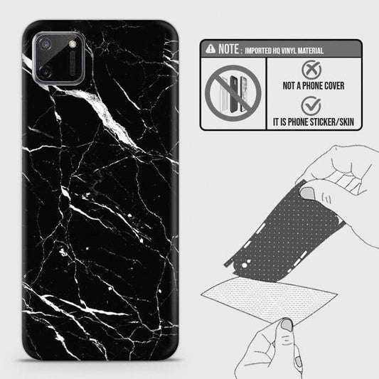 Realme C11 Back Skin - Design 6 - Trendy Black Marble Skin Wrap Back Sticker