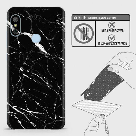 Xiaomi Mi A2 Lite / Redmi 6 Pro Back Skin - Design 6 - Trendy Black Marble Skin Wrap Back Sticker