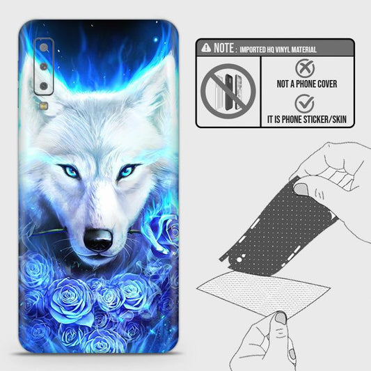 Samsung Galaxy A7 2018 Back Skin - Design 2 - Vintage Galaxy Wolf Skin Wrap Back Sticker
