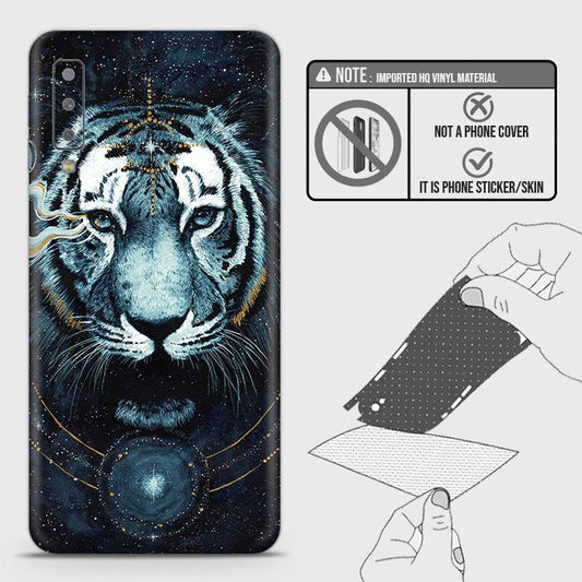 Samsung Galaxy A7 2018 Back Skin - Design 4 - Vintage Galaxy Tiger Skin Wrap Back Sticker