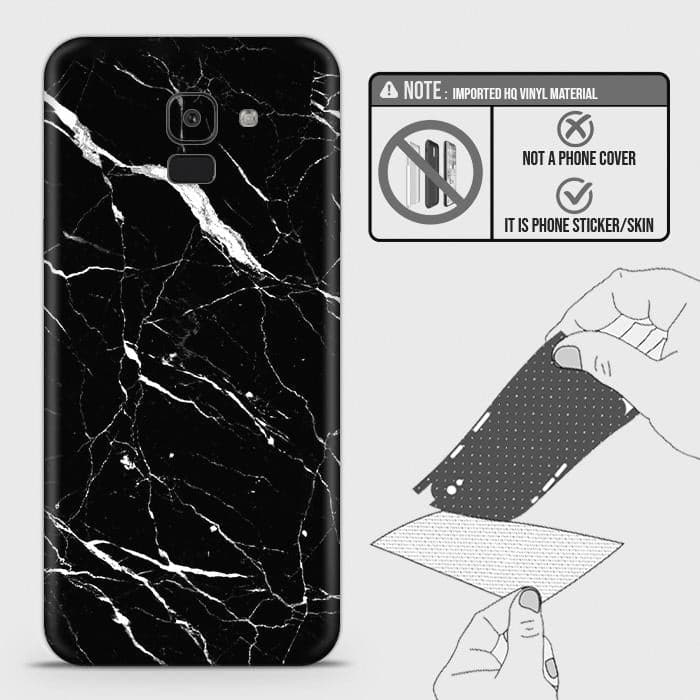 Samsung Galaxy J6 2018 Back Skin - Design 6 - Trendy Black Marble Skin Wrap Back Sticker