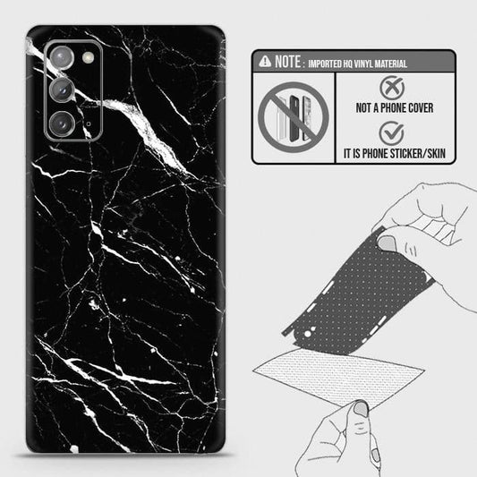 Samsung Galaxy Note 20 Back Skin - Design 6 - Trendy Black Marble Skin Wrap Back Sticker