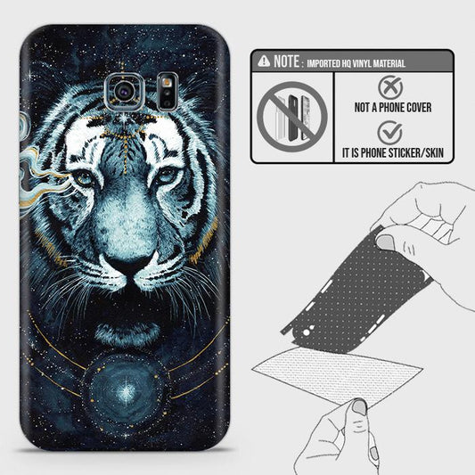 Samsung Galaxy S6 Edge Back Skin - Design 4 - Vintage Galaxy Tiger Skin Wrap Back Sticker