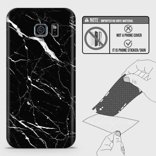 Samsung Galaxy S6 Edge Back Skin - Design 6 - Trendy Black Marble Skin Wrap Back Sticker