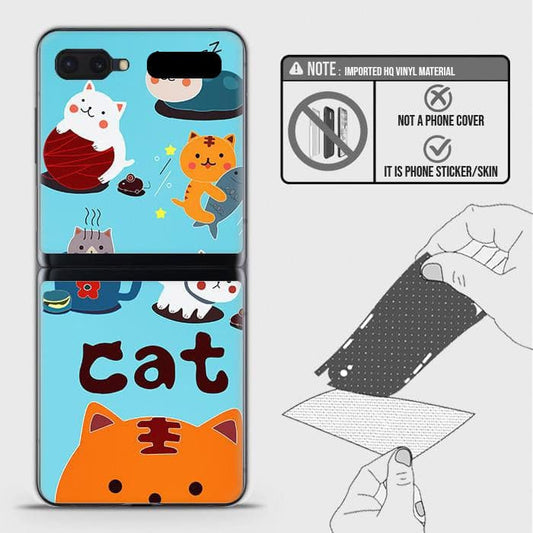 Samsung Galaxy Z Flip Back Skin - Design 3 - Cute Lazy Cate Skin Wrap Back Sticker