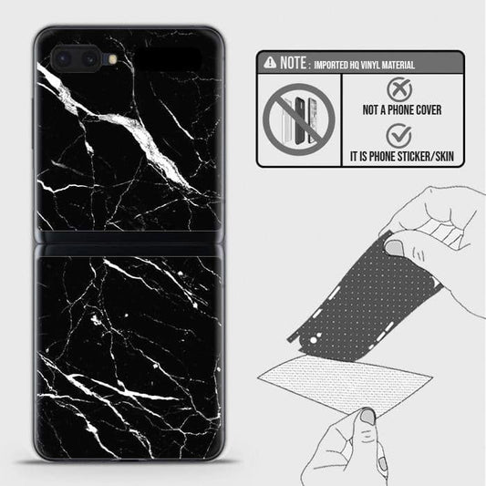 Samsung Galaxy Z Flip Back Skin - Design 6 - Trendy Black Marble Skin Wrap Back Sticker
