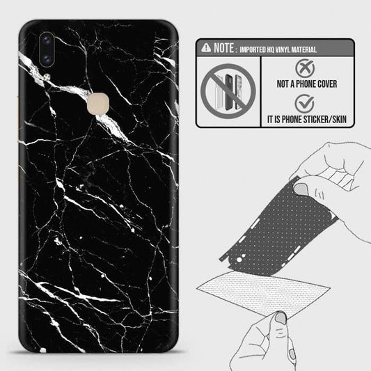 Vivo V9 / V9 Youth Back Skin - Design 6 - Trendy Black Marble Skin Wrap Back Sticker