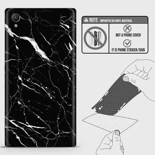 Sony Xperia Z1 Back Skin - Design 6 - Trendy Black Marble Skin Wrap Back Sticker