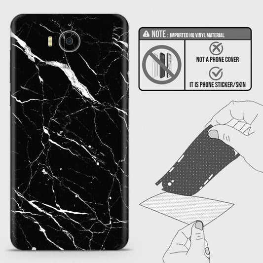 Huawei Y5 2017 Back Skin - Design 6 - Trendy Black Marble Skin Wrap Back Sticker
