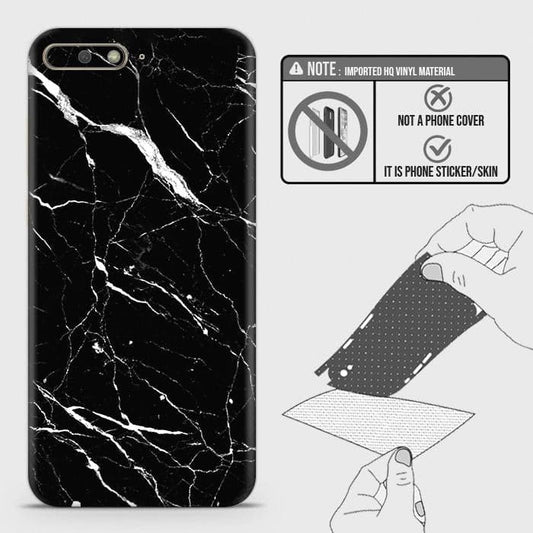Huawei Y6 2018 Back Skin - Design 6 - Trendy Black Marble Skin Wrap Back Sticker